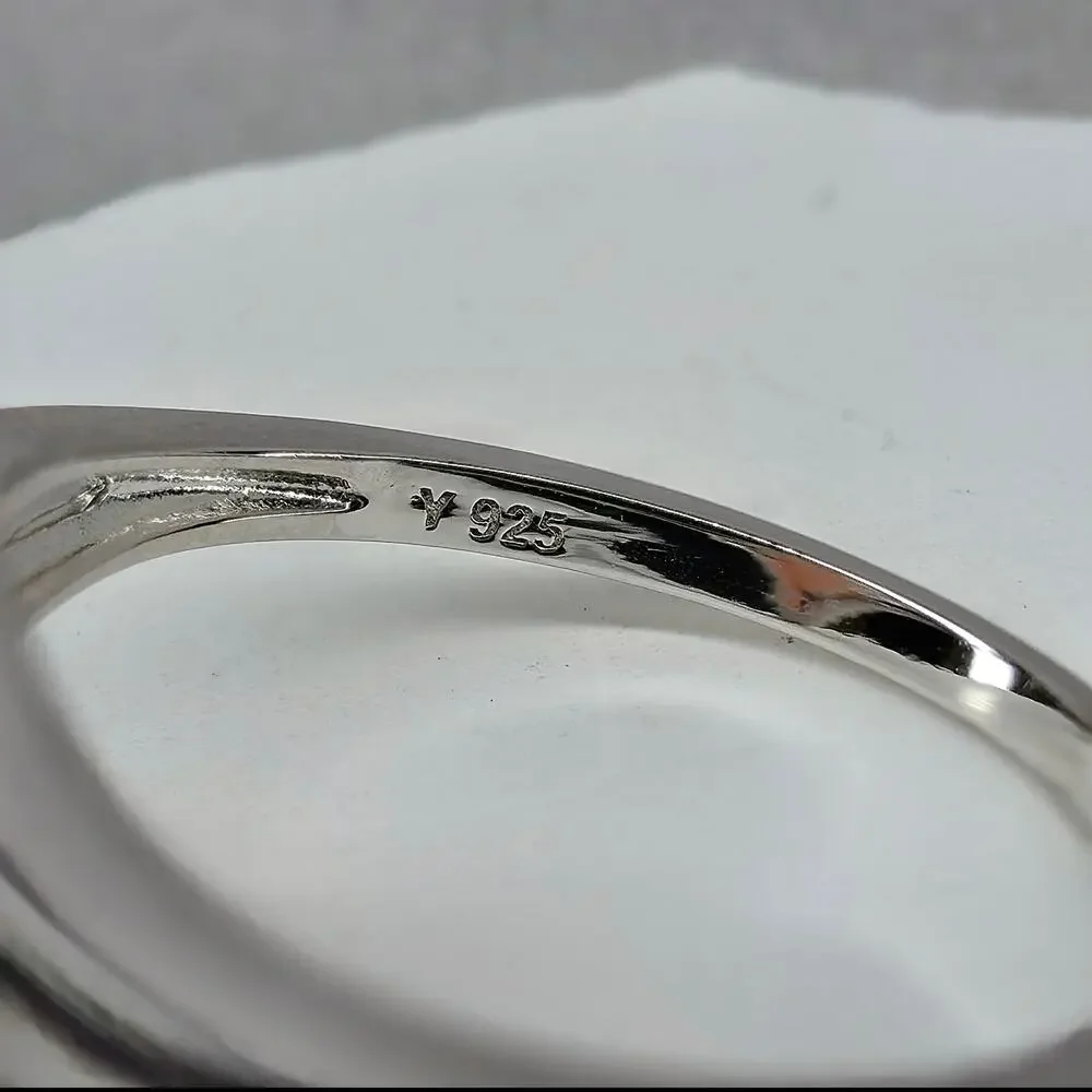 Size 9 Marquise Pink Fire Opal Ribbon Bypass Ring in Solid 925 Sterling Silver